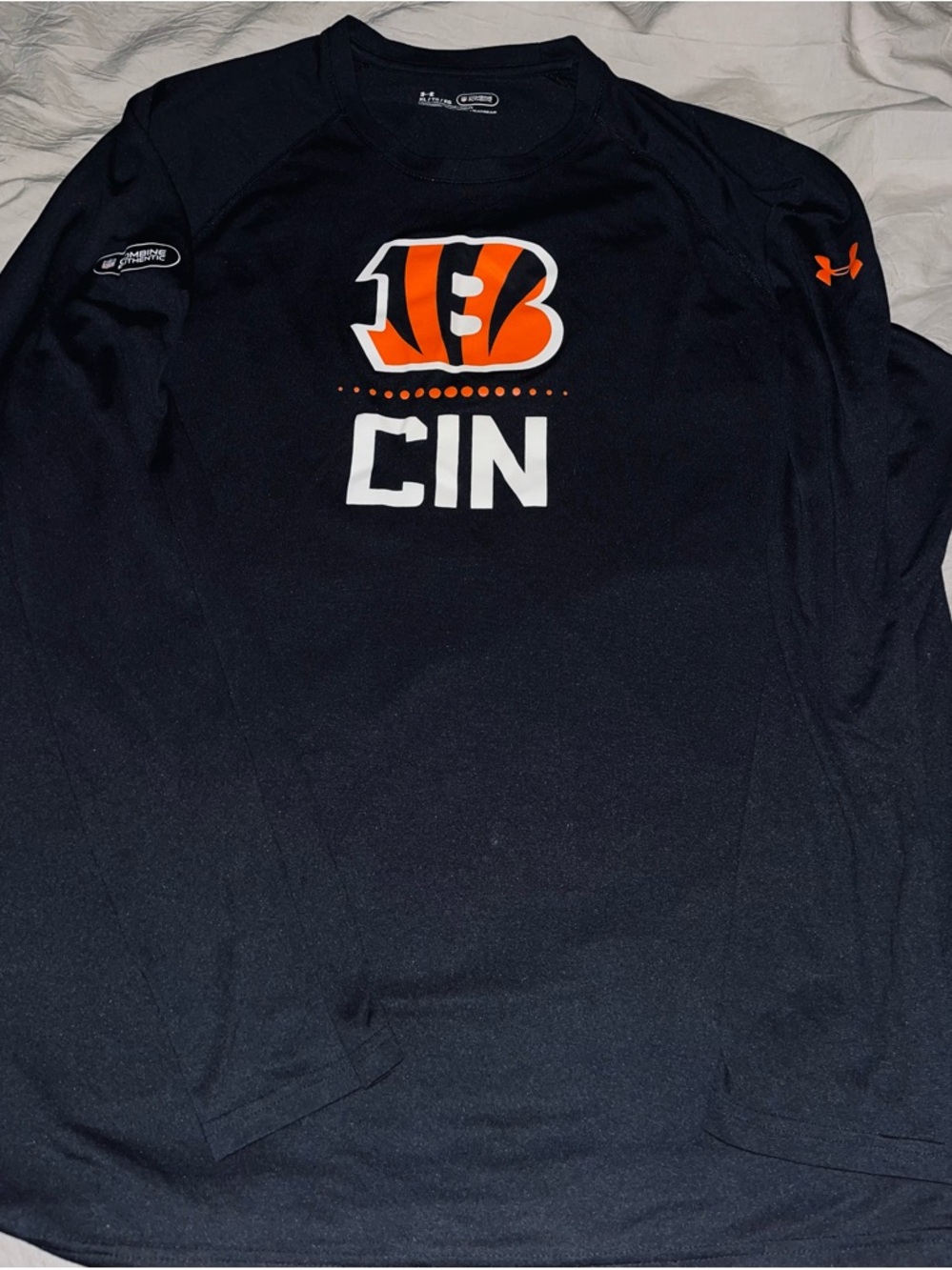 Under Armour Cincinnati Bengals Black Long-Sleeve Performance Shirt Mens XL
